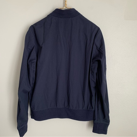 JW Anderson x Uniqlo seersucker full zip bomber jacket navy size medium - Picture 3 of 7